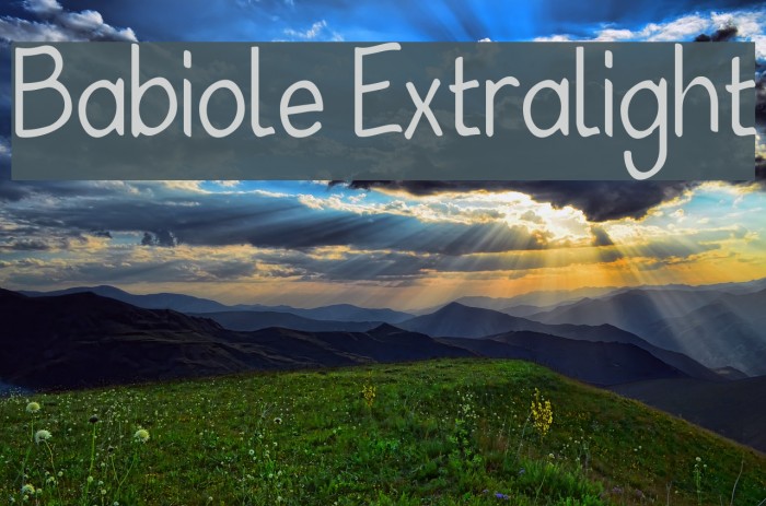Babiole Extralight Font examples