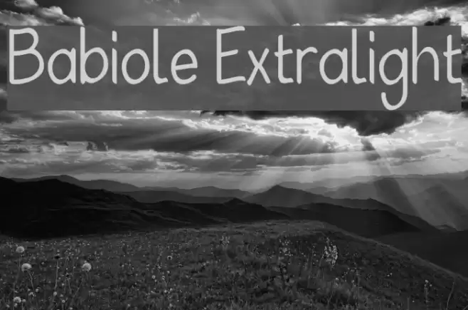 Babiole Extralight Font examples