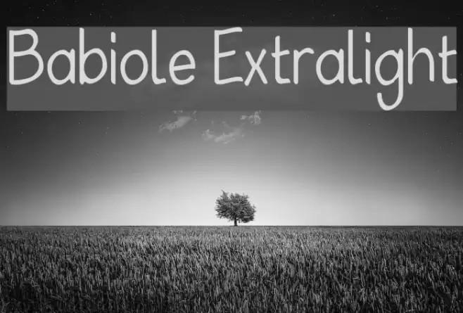 Babiole Extralight Font examples