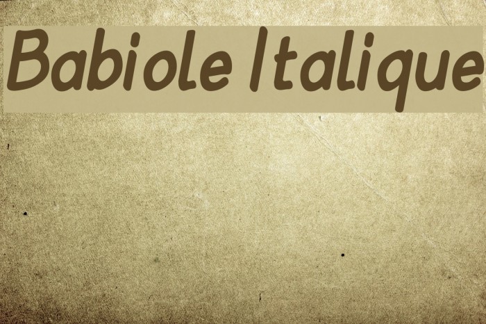 Babiole Italique Font examples