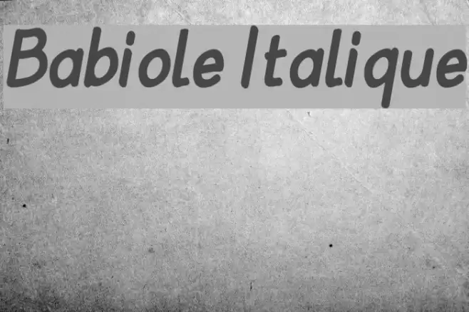 Babiole Italique フォント examples