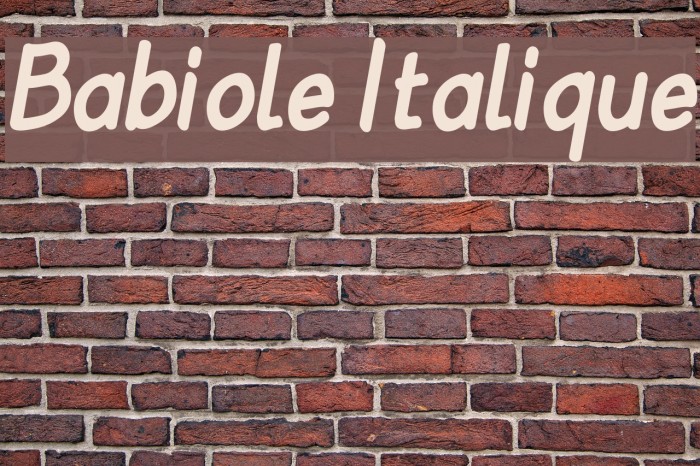 Babiole Italique Font examples