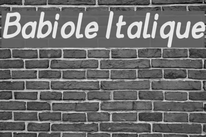 Babiole Italique フォント examples