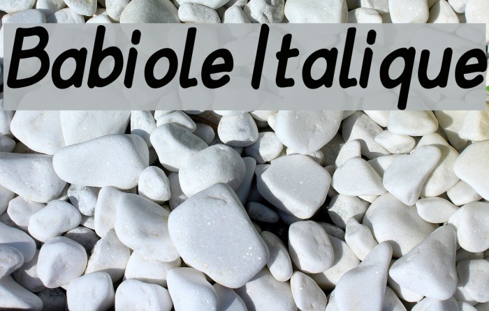 Babiole Italique Font examples