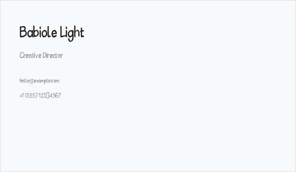 Babiole Light Business Card