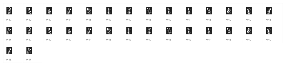 Baby Alien Regular Character Map