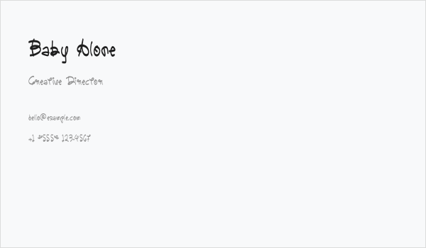 Baby Alone Business Card