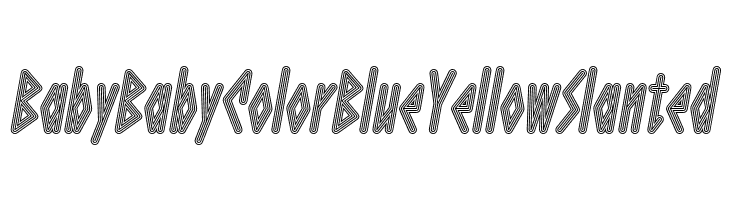 Baby Baby Color Blue Yellow Slanted  Descarca Fonturi Gratis