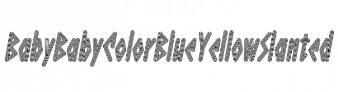 Baby Baby Color Blue Yellow Slanted  Fuentes Gratis Descargar