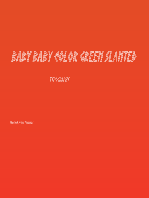 Baby Baby Color Green Slanted Poster