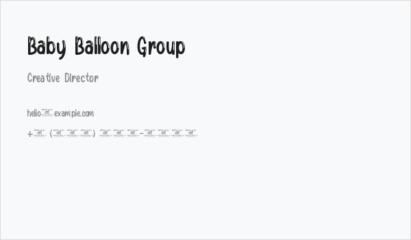 Baby Balloon Group Business Card