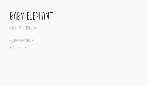 Baby Elephant Business Card