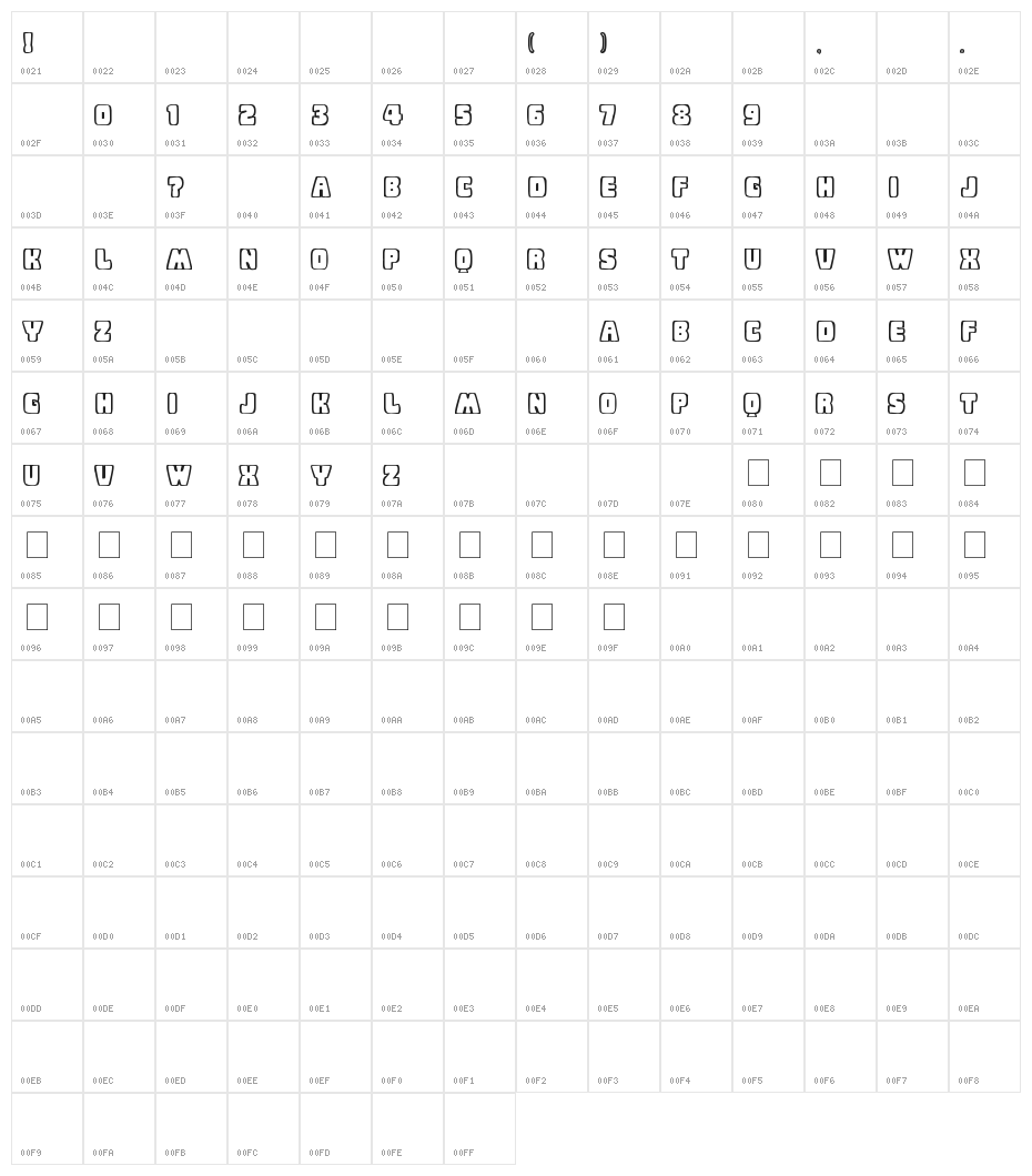 Baby Eskimo Kisses Character Map