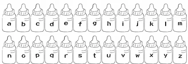 Baby Font Schriftart Kleinbuchstaben