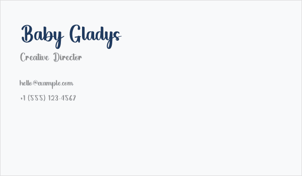 Baby Gladys Business Card