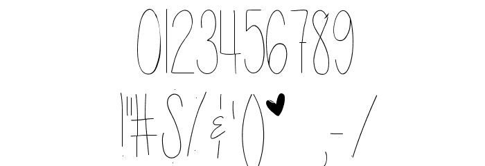 Baby Lexi Skinny Font OTHER CHARS