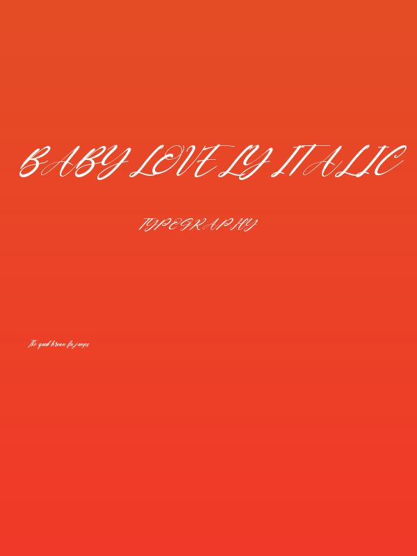 Baby Lovely Italic Poster
