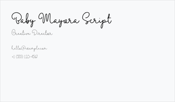 Baby Mayora Script Business Card