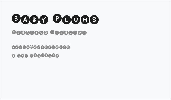 Baby Plums Business Card