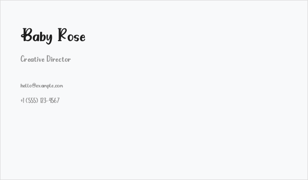 Baby Rose Business Card