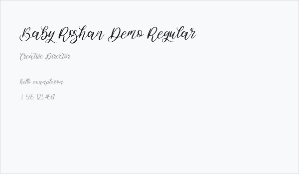 Baby Roshan Demo Regular Business Card