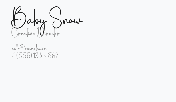 Baby Snow Business Card