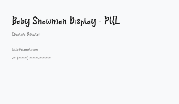 Baby Snowman Display - PUL Business Card