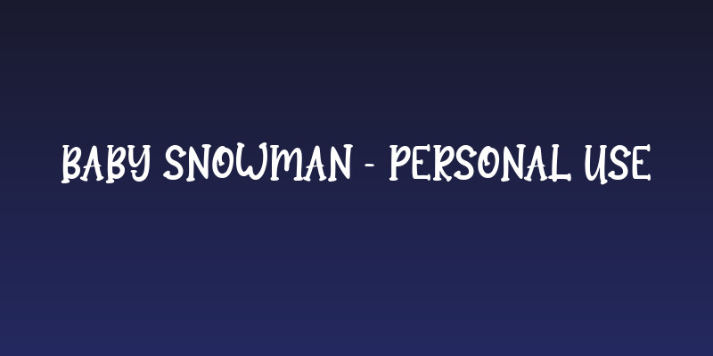 Baby Snowman - Personal Use Social Header