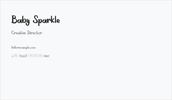 Baby Sparkle Business Card