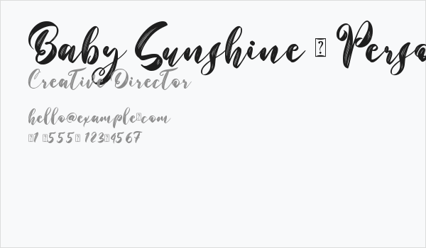 Baby Sunshine - Personal Use Business Card