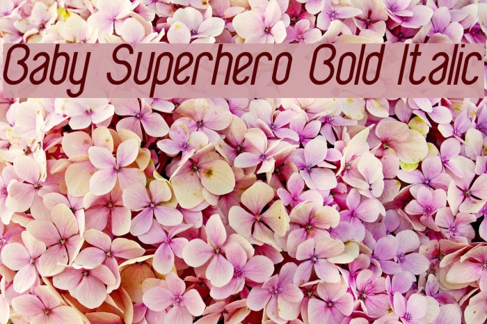 Baby Superhero Bold Italic Font examples