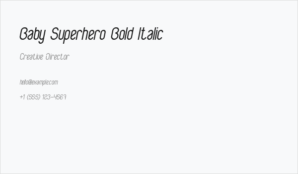 Baby Superhero Bold Italic Business Card
