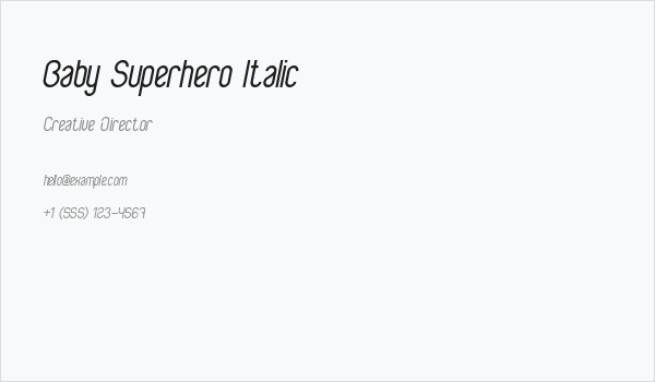 Baby Superhero Italic Business Card