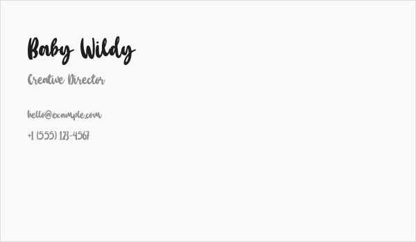 Baby Wildy Business Card