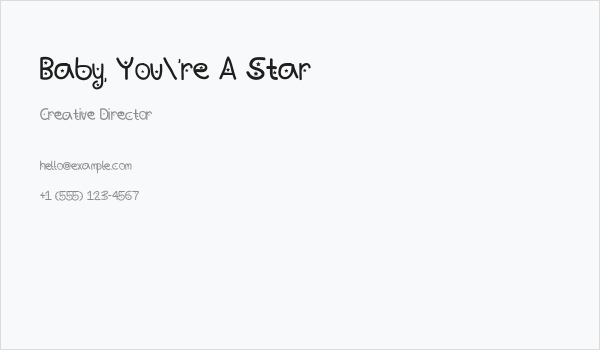 Baby, You're A Star Business Card