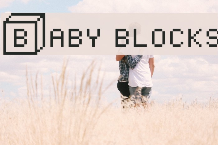 Baby blocks Font examples