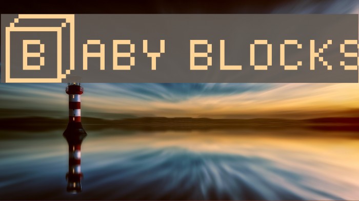 Baby blocks Font examples