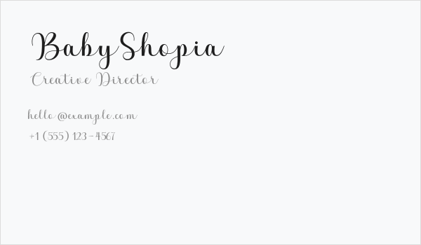 BabyShopia Business Card