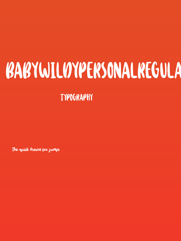 BabyWildyPersonalRegular Poster