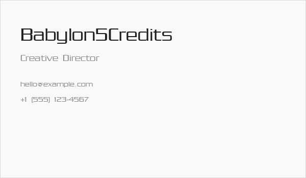 Babylon5Credits Business Card
