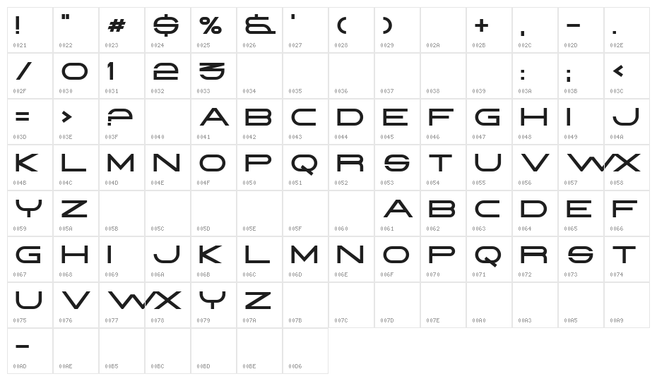 Babylon Character Map