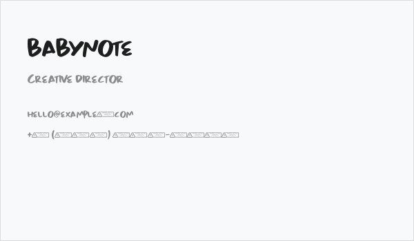 Babynote Business Card