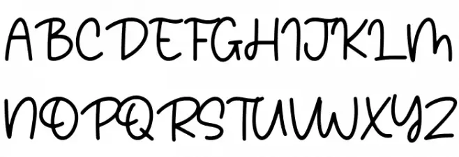 Babynotes Font UPPERCASE