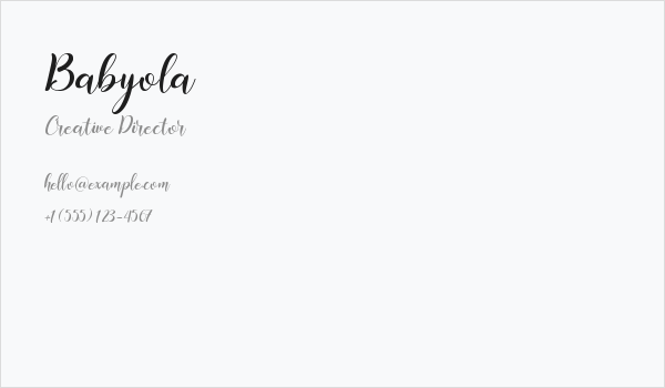 Babyola Business Card