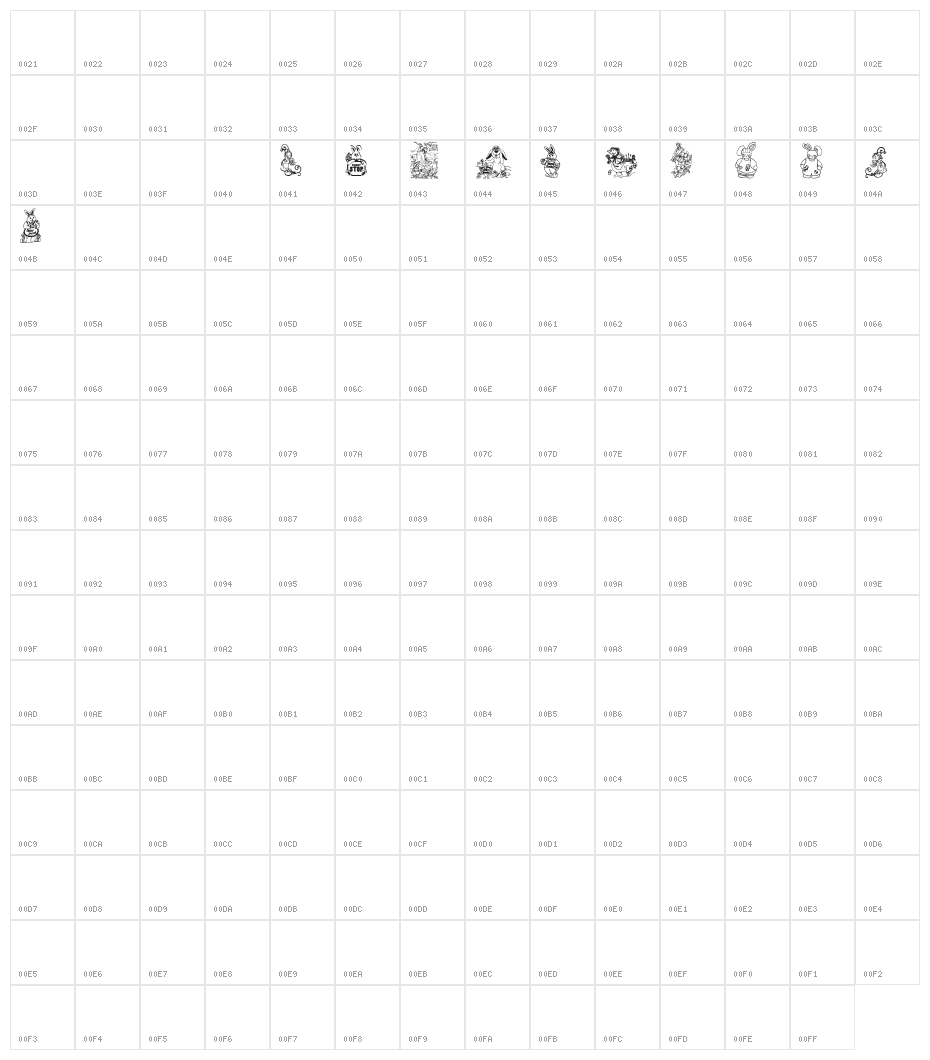 BabysBreathEasterRegular Character Map