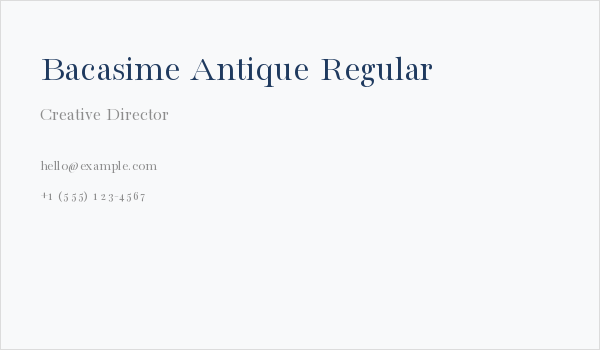 Bacasime Antique Regular Business Card