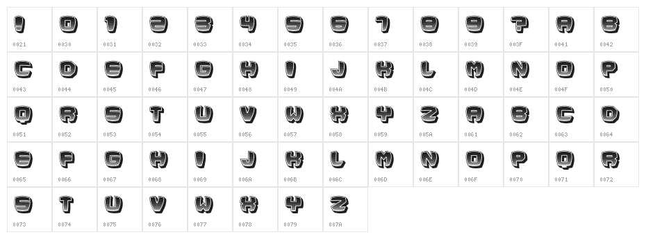 Bach Fat Regular Character Map