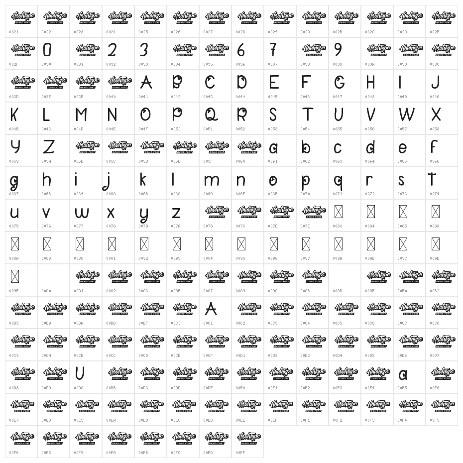 Back Green Demo Character Map