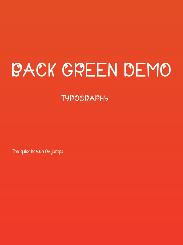 Back Green Demo Poster
