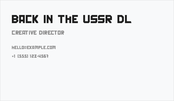 Back In The USSR DL Business Card